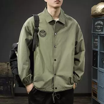 Модный бренд American Badge Tooling Jacket Men s Loose Large Size Ruffian Beautiful Pilot Retro Casual Lace Outside S имбирный