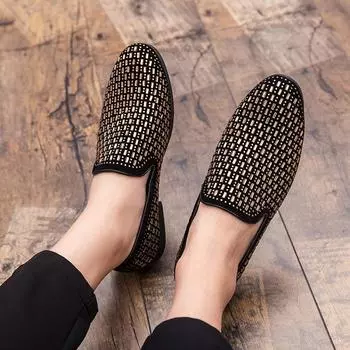 Модный бренд, дизайнерские мужские туфли Golden Diamond 2024, новые модные мужские туфли на плоской подошве из натуральной кожи, мужские туфли-лоферы для выпускного, размер 38-46, кожаные туфли 38 золотой