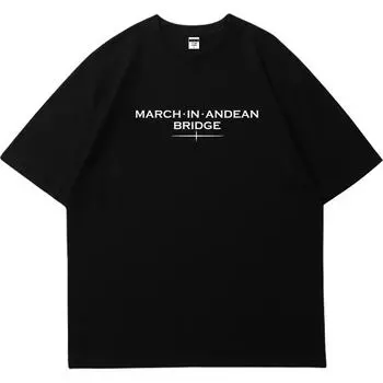 Модный бренд Футболка с коротким рукавом для мальчиков, летняя, свободная Black L