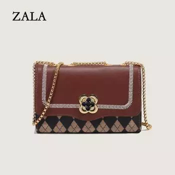 Модный бренд Гонконга, сумка-цветок на удачу, маленькая ароматная сумка с бриллиантами, темпераментная универсальная женская сумка через плечо 20*7*13 темно-коричневого