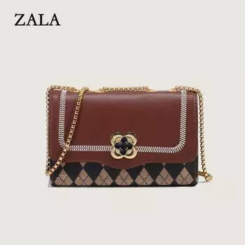 Модный бренд Гонконга, сумка-цветок на удачу, маленькая ароматная сумка с бриллиантами, темпераментная универсальная женская сумка через плечо 20*7*13 темно-коричневого