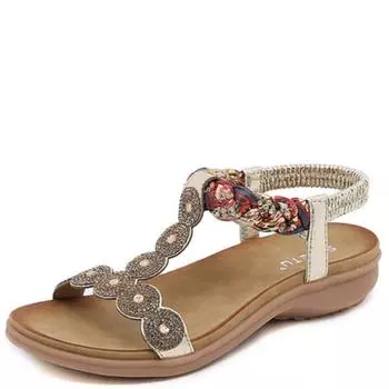 Модный бренд, летние повседневные новинки, босоножки на танкетке, женские, со стразами, нескользящие, эластичные, офисные, стиль меньшинств, однотонные 36 чёрный