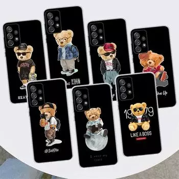 Модный брендовый чехол для телефона с медведем для Samsung Galaxy A51 A71 A50 A70 A40 A30 A20E A10 A41 A31 A21S A11 A01 A6 A8 + A7 A9 Plus Samsung A51 4G