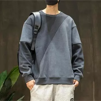 Модный брендовый флисовый свитер для мужчин, осенне-зимняя мужская одежда, осенняя мужская одежда с длинными рукавами и большими размерами M серый