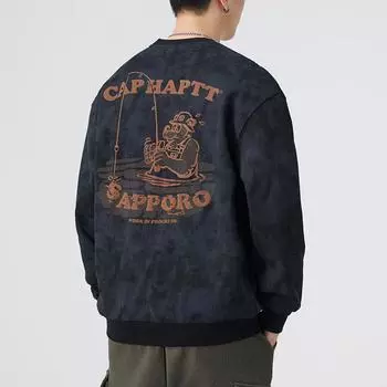 Модный брендовый флисовый свитер для мужчин, осенне-зимняя мужская одежда с круглым вырезом, осенняя мужская одежда с длинными рукавами, мужская одежда больших размеров M темно-зеленого