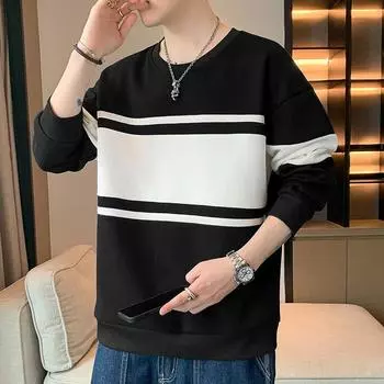 Модный брендовый свитшот с круглым вырезом для мужчин, осенний новый свободный пуловер, повседневный универсальный красивый топ с длинными рукавами M