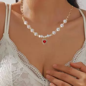 Модный бриллиантовый кулон «Любовь» Жемчужное Ожерелье женское модное Жемчужное Ожерелье