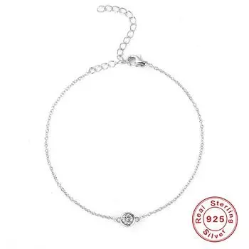 Модный бутик Браслет с муассанитом 0,3 карата Одиночный камень Круглый Багет S925 Стерлинговое серебро Ювелирные изделия Мозамбикские ювелирные изделия 925 Silver