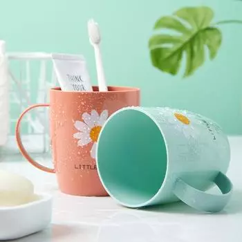 Модный бытовой держатель для зубных щеток, креативный милый подарок для пары, простая чашка для чистки зубов, чашка для мытья, пластиковая студенческая... Blue
