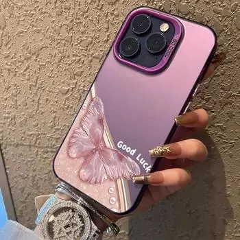 Модный чехол-бабочка для iPhone 16 Pro Samsung A55 A35 S24 Xiaomi Redmi Note 13 Pro 14C Huawei Honor 200 противоударный чехол-бампер для телефона с защитой от царапин Samsung A54 5G