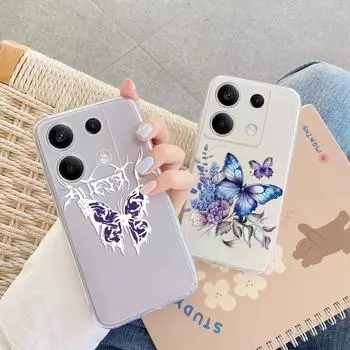 Модный чехол-бабочка для iPhone Samsung A55 M34 S24 Xiaomi Redmi 13 Pro 14 Huawei Honor противоударный бампер для телефона TPU с защитой от царапин прозрачная задняя крышка Samsung Galaxy S20 FE