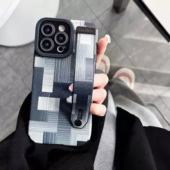 Модный чехол-браслет с градиентом для iPhone 15 14 13 12 11 Pro Max X XS XR XS Max 8 7 Plus, мягкий чехол из ТПУ iPhone 7 Plus серый