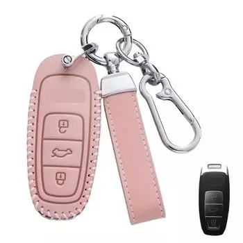Модный чехол для автомобильного дистанционного ключа, чехол-брелок для A3 A4 B9 A6 A7 4K A8 E-tron Q5 Q8 C8 D5 SQ8, защитная сумка для ключей, аксессуары коричневый