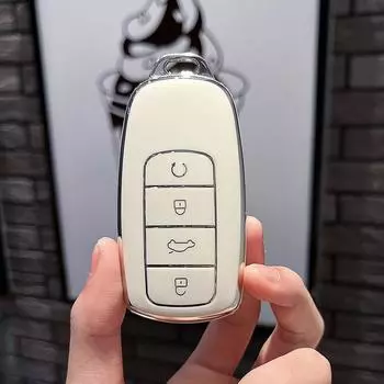 Модный чехол для автомобильного ключа из ТПУ для Chery Tiggo 8 Pro Tiggo 8plus New 5 plus 7pro Car Key Protector Shell Fob Accessories чёрный