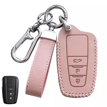 Модный чехол для автомобильного ключа с полным покрытием для Toyota Prius Camry Corolla CHR C-HR RAV4 Land Cruiser Prado Брелок Аксессуары 3 Buttons коричневый