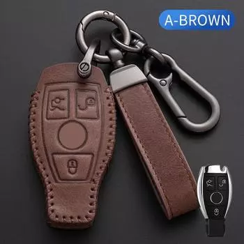 Модный чехол для автомобильного ключа, защитная оболочка для Benz ABCE Class GLS GLA GLK GLC CLS CLA AMG W204 W205 W212 W463 W176 A Style коричневый