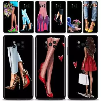 Модный чехол для девочек на каблуках для Xiaomi Poco X3 F3 Gt M3 Nfc F1 M3 M4 Pro 5g F3 Gt, чехол для Mi 11t 10t Pro 9t 11 Note 10 Lite Civi For Mi Civi