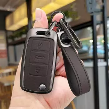 Модный чехол для ключей из сплава для VW Volkswagen Polo Tiguan Passat B5 B6 B7 Golf 4 5 6 MK6 Jetta Lavida Skoda Octavia Seat чёрный