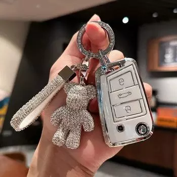 Модный чехол для ключей из ТПУ для Volkswagen VW Polo Golf 7 GTI MK7 Tiguan Passat Beetle Skoda Octavia A7 A8 Kodiaq брелок
