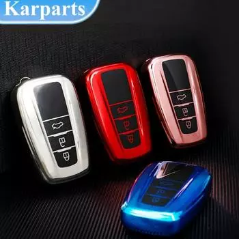 Модный чехол для ключей из ТПУ с полным покрытием для Toyota CHR C-HR RAV4 Land Cruiser Prius Camry Corolla Prado, брелок для ключей, аксессуары 2 Buttons красный