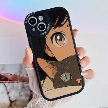 Модный чехол для пары с принтом, гибкий мягкий силиконовый милый чехол для влюбленных, полная задняя крышка для iPhone, Samsung, Xiaomi, Redmi iPhone 6 чёрный