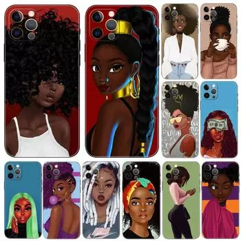 Модный чехол для телефона African Girl для iPhone 5 5s se 6 6s 7 8 plus x 10 XR XS 11 12 13 mini pro MAX черный чехол из ТПУ iphone 5 5S SE 2016