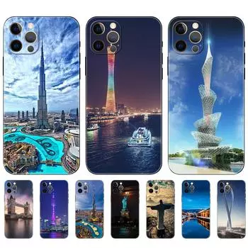 Модный чехол для телефона City для iPhone 5 5S 2020se 6 6s 7 8 plus x 10 XR XS 11 12 13 mini pro MAX, черная задняя крышка из ТПУ iphone 5 5S SE 2016