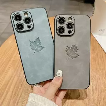 Модный чехол из овчины для iPhone 16 15 14 13 Pro Max 12 Pro 11 Xr Maple Leaf, ударопрочный, однотонный, матовый, мягкий чехол iPhone 15 чёрный