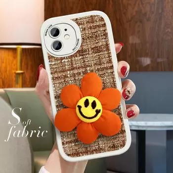 Модный чехол для телефона из ткани с милым цветком для iPhone 15 14 13 12 Pro Max Samsung Galaxy S23 Ultra S20 FE A52 Redmi Xiaomi POCO, мягкий чехол для смартфона iPhone 11 Pro Max