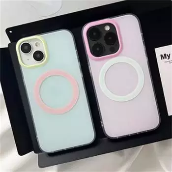 Модный чехол для телефона Magsafe в ярких тонах для iPhone 15 14 13 16 Pro Max с беспроводной зарядкой, матовый противоударный чехол для телефона iPhone 16 Pro Max синий