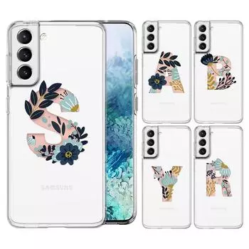 Модный чехол для телефона с буквами и цветами для Samsung Galaxy S22 S21 S20 FE Ultra 5G S10 S10E S9 S8 Plus Note 10 20, мягкий прозрачный чехол Samsung S20Ultra