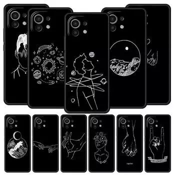 Модный чехол для телефона с черно-белыми линиями для Xiaomi 14 13T 12T Pro 12 13 11 Ultra Mi Note 10 Lite 10T 11X Pro 11T 11i 9T Xiaomi 13T