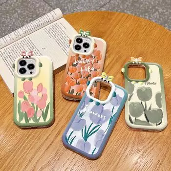 Модный чехол для телефона с цветами тюльпана для iPhone Samsung Galaxy Xiaomi Redmi HUAWEI VIVO OPPO Infinix, милая мягкая задняя крышка iPhone 11 Pro Max