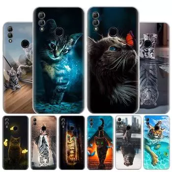 Модный чехол для телефона с изображением большого кота и котенка для Huawei Y5 Y6 Y7 Y9S P Smart Z 2019 Honor 10 Lite 9 20 9X 8S 8X 8A Pro 7A 7X C Huawei Y5 2019