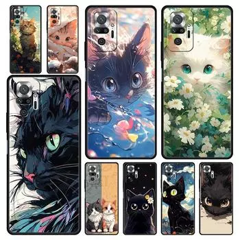 Модный чехол для телефона с изображением милого кота в стиле арт для Xiaomi Redmi Note 13 12 5G 9S 9 8 10 11 Pro 4G 9T 13C 12C 10C 9C 9A 7 Pro Redmi 9A