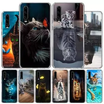 Модный чехол для телефона с изображением животного, большого кота, котенка, для Huawei P30 P20 P10 P40 P50 Pro Mate 20 40 30 10 Lite, популярный подарок Fundas Art Huawei P30