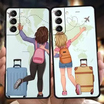 Модный чехол для телефона с картой мира и картой мира для Samsung Galaxy S24 S23 Ultra S22 S21 S20 FE 5G S10 S10E S9 Plus S8, мягкий чехол Samsung S20