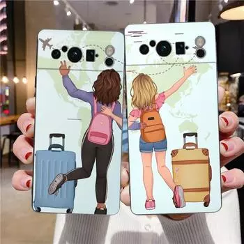 Модный чехол для телефона с картой мира и картой мира для Google Pixel 8 A 7 6 Pro 6A 5G, черный мягкий противоударный чехол из ТПУ Pixel 7