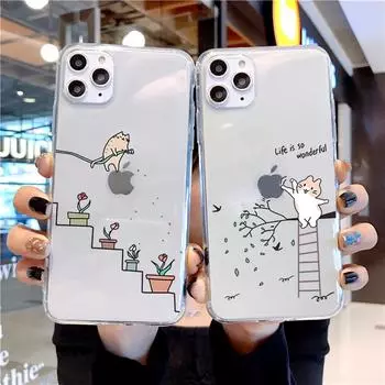 Модный чехол для телефона с креативным котом для iPhone 11 12 13 Pro Max X XR XS Max 7 8 Plus 12 13 Mini, мягкий силиконовый чехол из ТПУ iPhone 13pro max