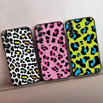 Модный чехол для телефона с леопардовым рисунком для Samsung S24 S23 Ultra Plus A55 A54 A35 A34 A25 A24 A23 A15 A14 4G 5G для Samsung A54 противоударный чехол-бампер Samsung Galaxy A12