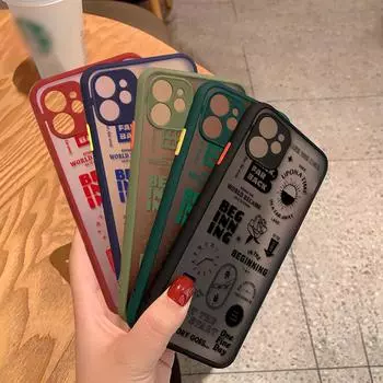 Модный чехол для телефона с принтом и мягким краем, матовый прозрачный жесткий корпус, противоударный, с полным покрытием, защитная крышка для камеры Honor 50 чёрный