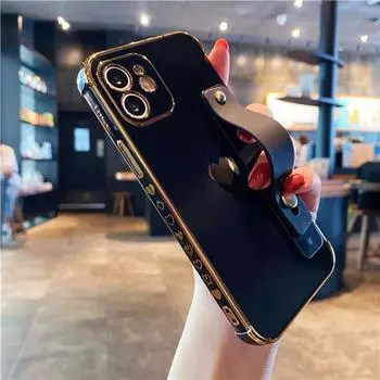 Модный чехол для телефона с ремешком ярких цветов для iPhone 13 11 Pro X XR XS Max 12 Mini 7 8 Plus SE2, противоударный бампер с покрытием For iPhone 12 Mini