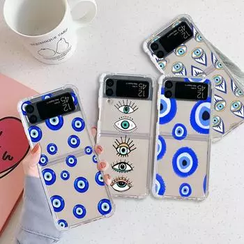 Модный чехол для телефона Samsung Galaxy Z Flip 3 Zflip Zflip3 5g Z Flip 4 Flip3, подушки безопасности с иллюстрациями от сглаза, защитный чехол Samsung Z Flip3 5G