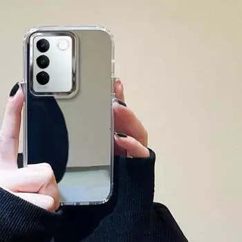 Модный чехол для зеркала для макияжа с гальваническим покрытием для Vivo V27 5G, противоударный чехол из ТПУ, бампер для телефона, чехол Funda Cover 1-1172
