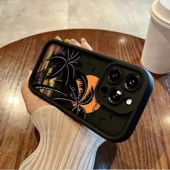 Модный чехол Hello Summer с принтом кокосовой пальмы, гибкий, мягкий, силиконовый, TPU, чехол на всю заднюю панель для iPhone Samsung iPhone 5 чёрный