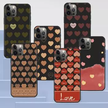 Модный чехол Love Heath для Apple iPhone 14 11 13 12 Pro Max Xr 7 8 +Se 2020 Xs 6 6s Plus 5 5s милый черный силиконовый чехол для телефона iPhone 13