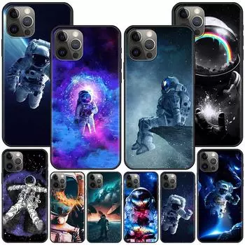 Модный чехол Moon Astronaut Space для Iphone 14 11 13 Pro Max 12 Mini Xr 7 8 Plus Se 2020 Xs 6 6s, черный мягкий чехол для телефона iPhone 6Plus(6sPlus)