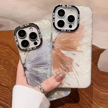 Модный чехол с бабочкой Ins для iPhone 15 Pro Max 15 Plus, защитный чехол для объектива с покрытием для iPhone 14 13 11 12 Pro X Xs Max Xr For iPhone 15