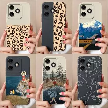 Модный чехол с леопардовым принтом для Infinix Smart 8 Plus Note 40 Itel A50 Tecno Spark 20 Pro, чехол из жидкого силикона, противоударный чехол для телефона с защитой от падений itel P55 4G
