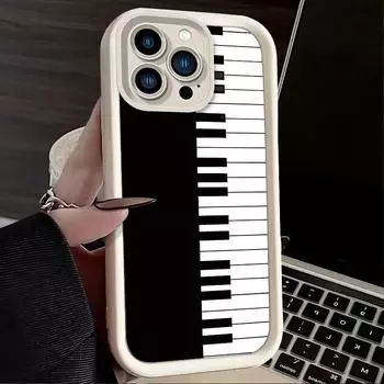 Модный чехол с принтом клавиш пианино, гибкий мягкий силиконовый чехол TPU, полная задняя крышка для iPhone Samsung iPhone 5 чёрный